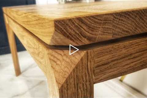 How to make floating Oak table. Woodworking. Furniture design..