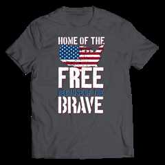 Home Of The Free Because Of The Brave - Charcoal - bestvaluegifts