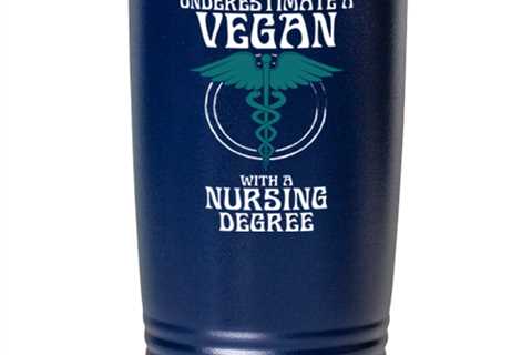 Never Underestimate a Vegan Nurse, blue tumbler 20oz. Model 6400016