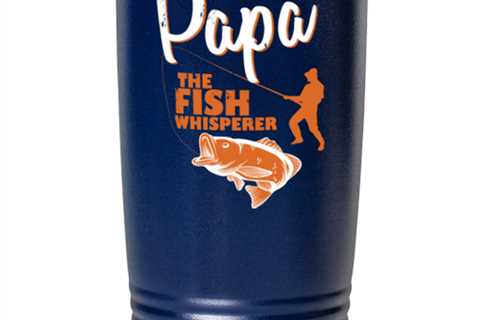 Papa the Fish Whisperer, blue tumbler 20oz. Model 6400016