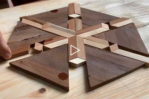 Ingenious Woodworking With Linked Pieces Of Wood // 3D Table Design Attracts All Eyes