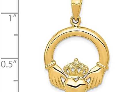 14k Yellow Gold Irish Claddagh Celtic Knot Pendant Charm Necklace Fine Jewelry For Women Gifts For..