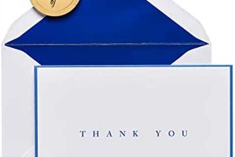 Papyrus Thank You Cards with Envelopes, Navy (16-Count)