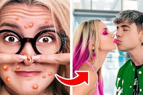 Extreme Makeover From NERD to POPULAR | HOW TO PICK UP A BOY WITH VIRAL HACKS and AMAZON TOOLS