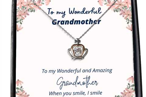 To my Grandmother, when you smile, I smile - Crown Pendant Necklace. Model