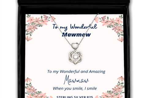 To my Mawmaw, when you smile, I smile - Heart Knot Silver Necklace. Model