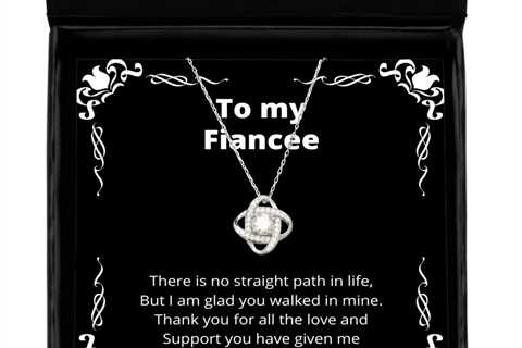 To my Fiancee, No straight path in life - Love Knot Silver Necklace. Model