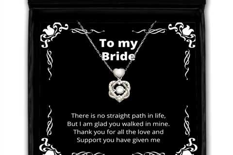 To my Bride, No straight path in life - Heart Knot Silver Necklace. Model