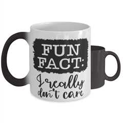 Fun Fact I Really Don't Care,  Color Changing Coffee Mug, Magic Coffee Cup.