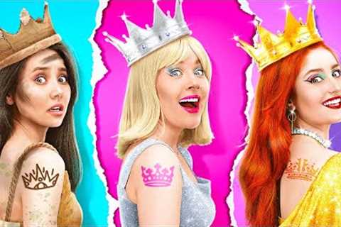 RICH VS POOR VS GIGA RICH PRINCESS || How to Become Popular | Expensive VS Cheap Hacks by 123 GO!