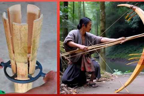 Master Woodworker Makes Arrows & Bow from Bamboo | Japanese Joinery @woodenren