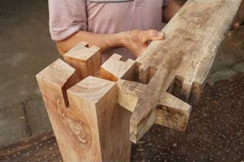 Amazing Connect No Screw With Japanese Woodworking Joints Skills, Making Tensegrity Wood Structure