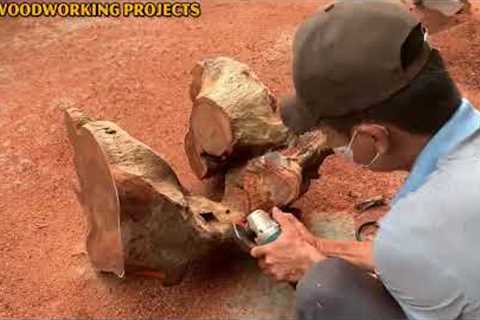 Woodworking Ideas From Dried Tree Roots // DIY Outdoor Coffee Table You''ve Certainly Never Seen