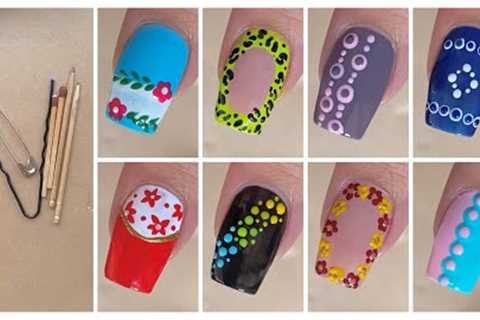 Top 10 Easy nail art designs for beginners with household items || Cute nail art designs at home