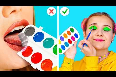 HOW TO SNEAK FOOD AND MAKEUP ANYWHERE YOU GO || DIY Crafts And Funny Situations By 123GO! Like