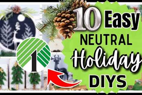 TOP 10 Best DOLLAR TREE DIYs & HACKS for Neutral HOLIDAY & Christmas Home Decor! Display..