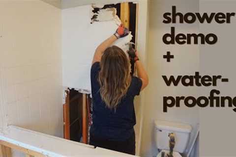 SHOWER DEMO & WATERPROOFING | Main Bathroom Makeover pt 4