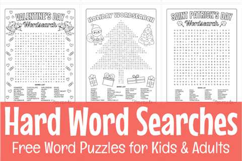 Best Hard Word Search Puzzles to Download & Print for Free