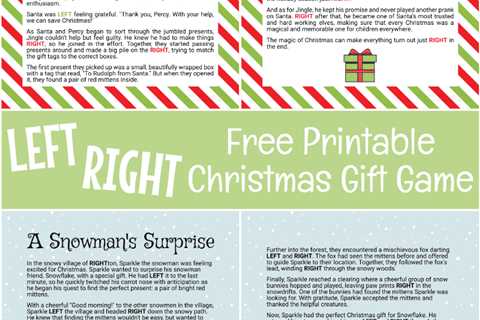 Left Right Christmas Game Instructions, Stories, & Free Printables